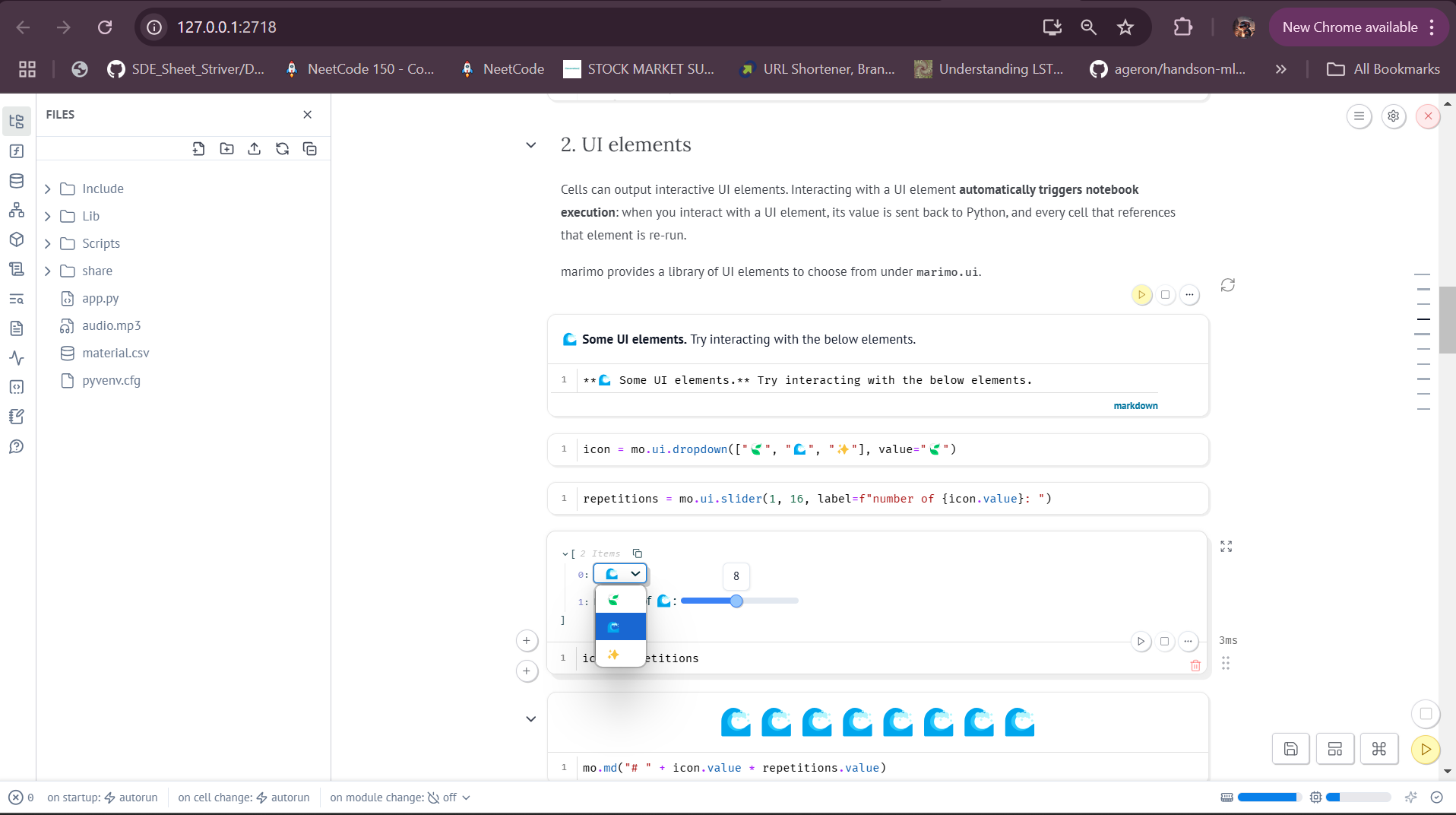 UI Elements in Marimo Notebook